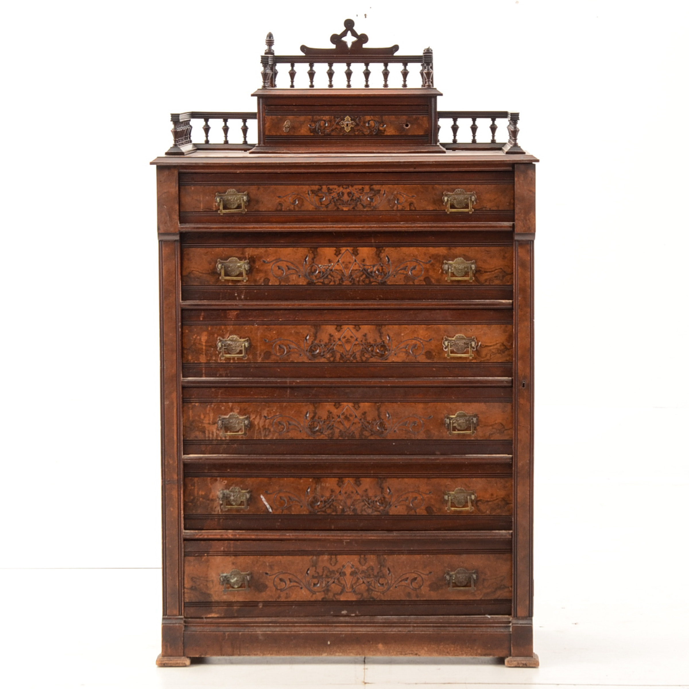 Antique Eastlake Style Chest of Drawers with Lock Bar