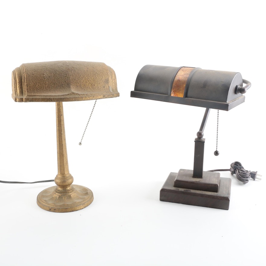 Pair of Vintage Metal Desk Lamps