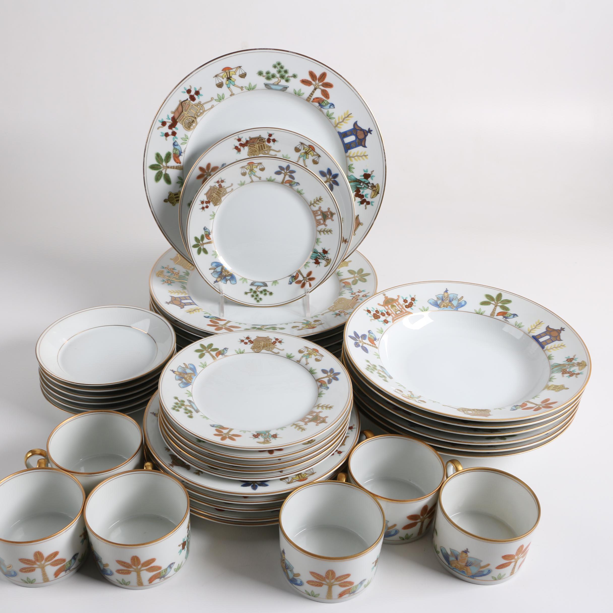 Fitz and Floyd "Promenade" Bone China Dinnerware, c. 1979
