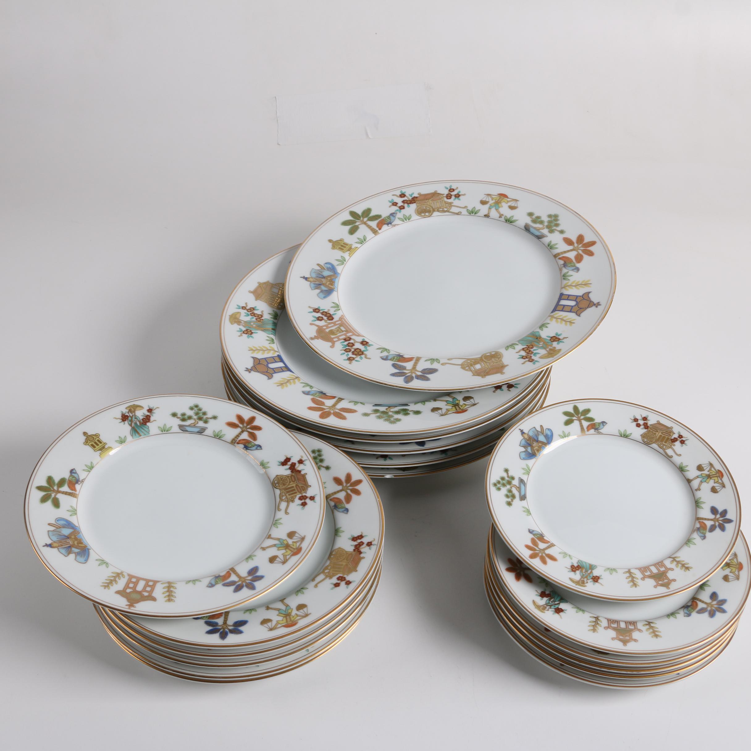 Fitz and Floyd "Promenade" Bone China Dinnerware, c. 1979