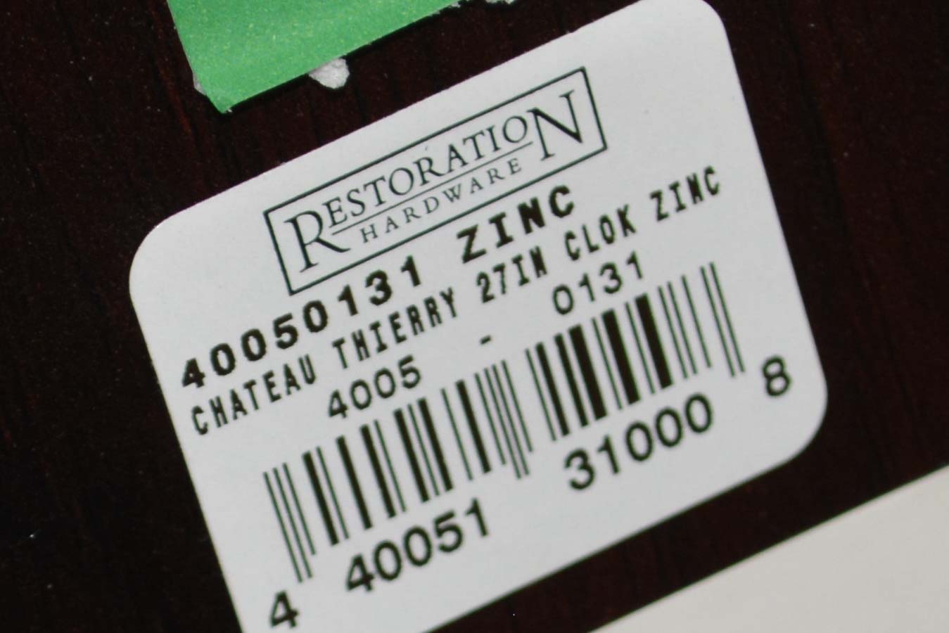 Restoration Hardware "Chateau Thierry" Wall Clock