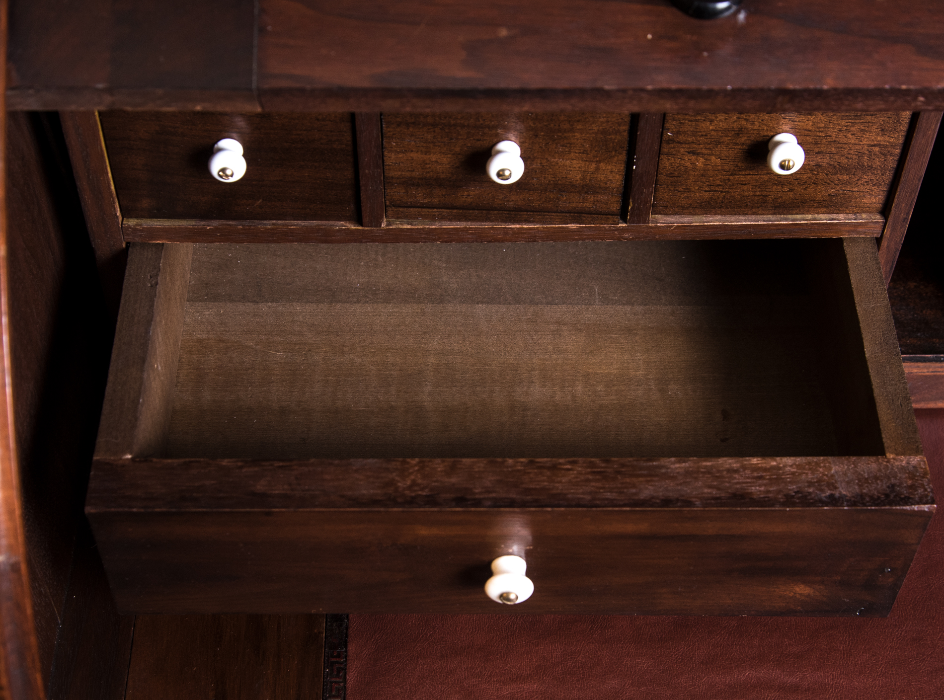 Antique Victorian Renaissance Revival Walnut Cylinder Secretary Desk