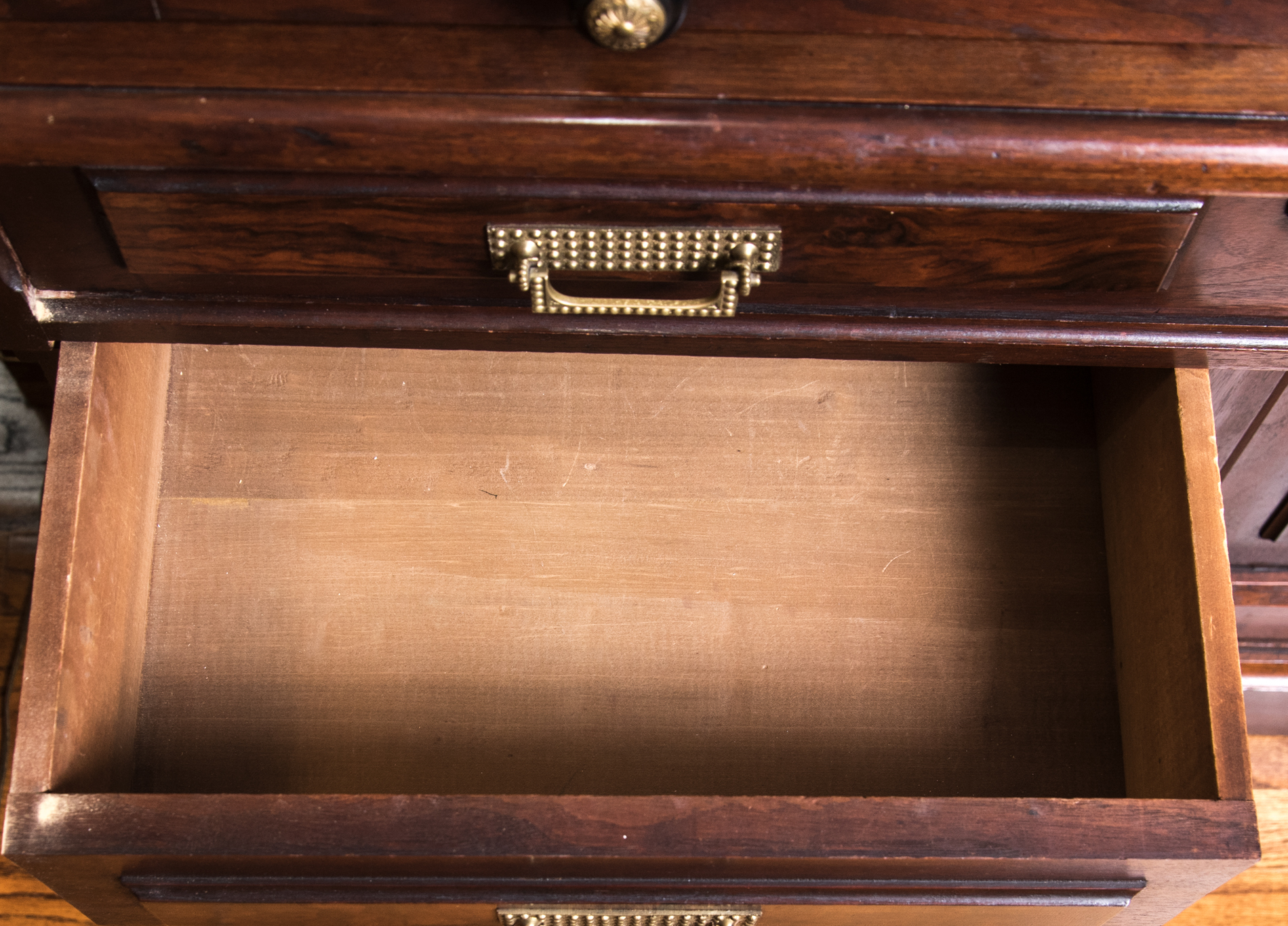 Antique Victorian Renaissance Revival Walnut Cylinder Secretary Desk