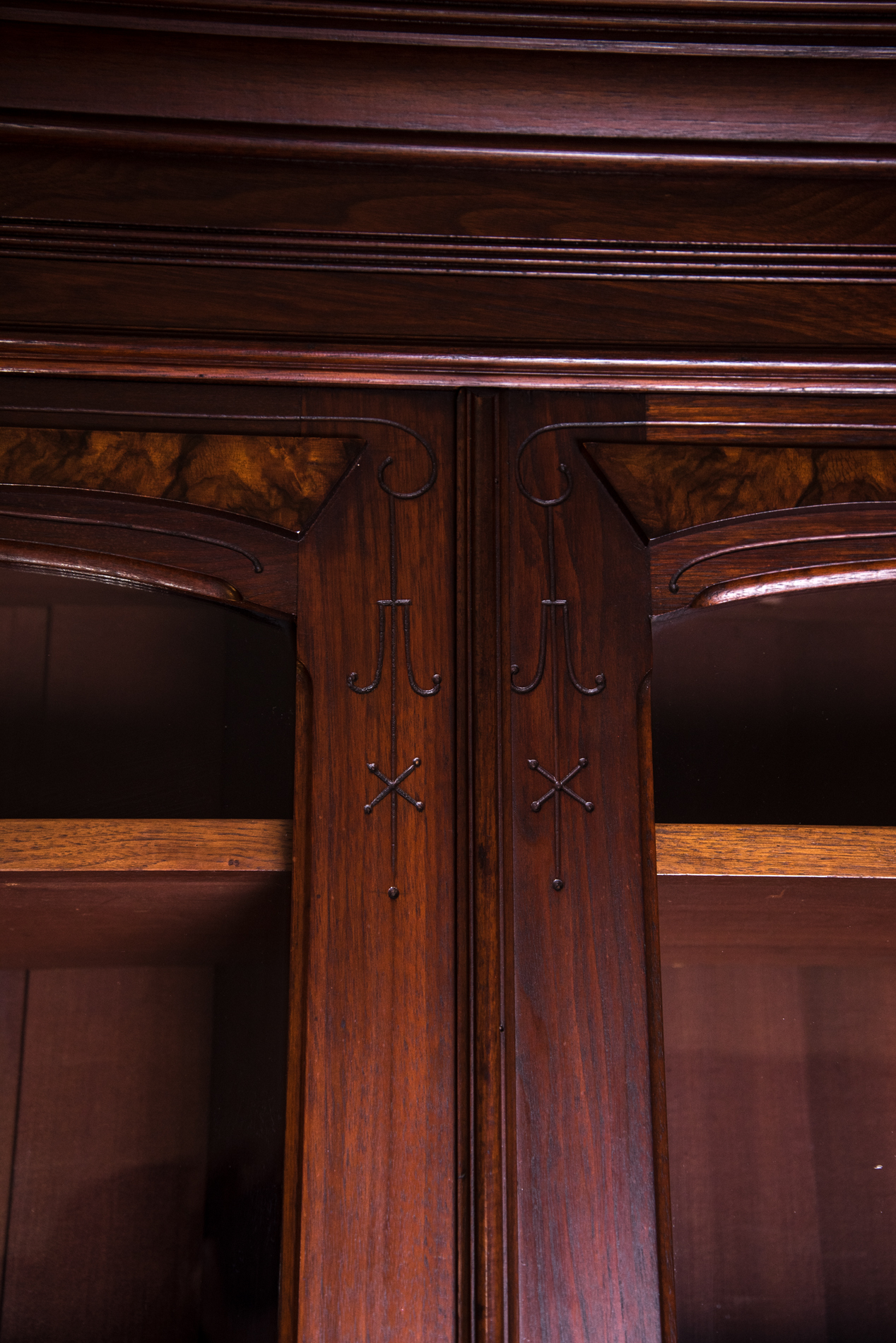 Antique Victorian Renaissance Revival Walnut Cylinder Secretary Desk