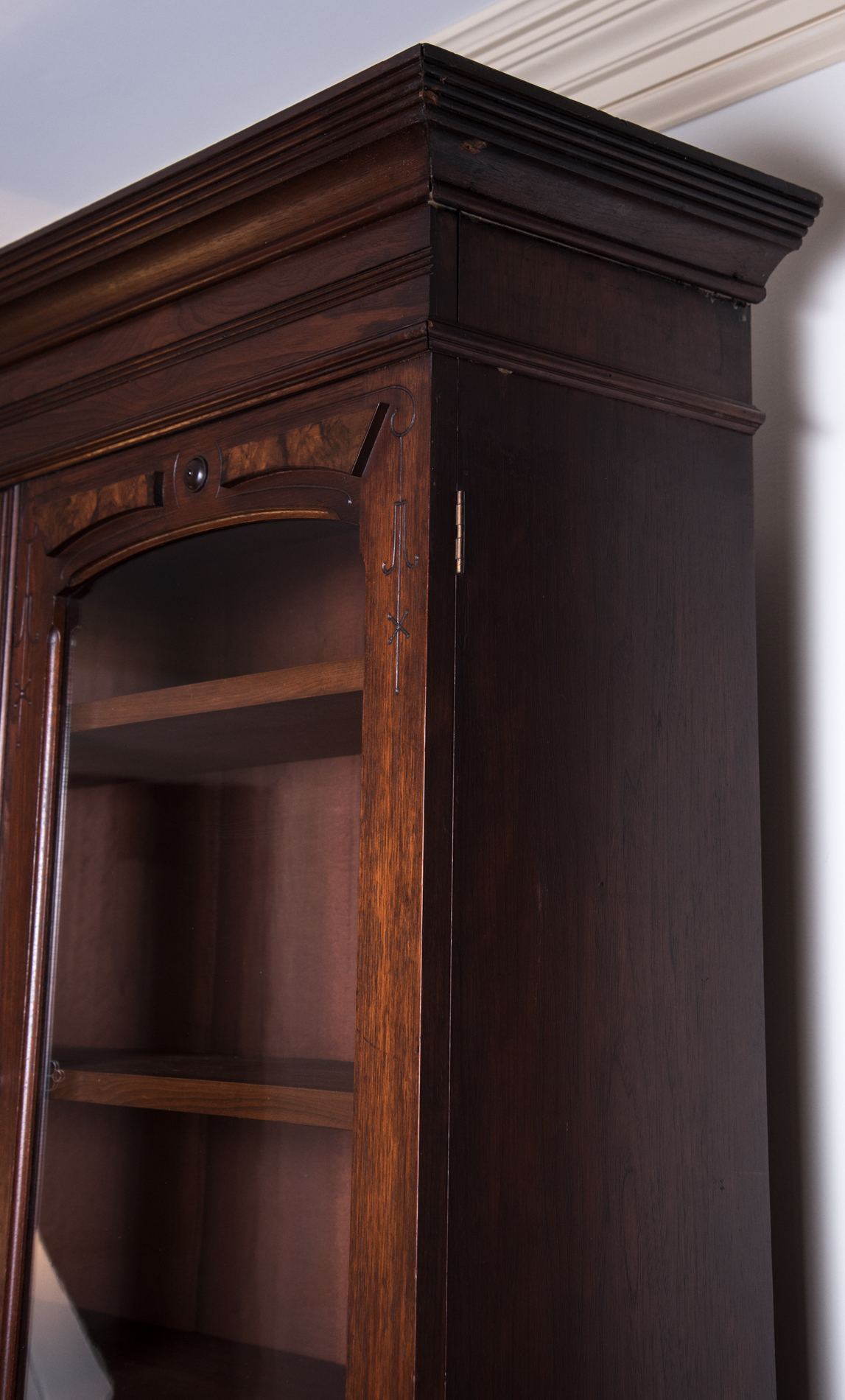 Antique Victorian Renaissance Revival Walnut Cylinder Secretary Desk