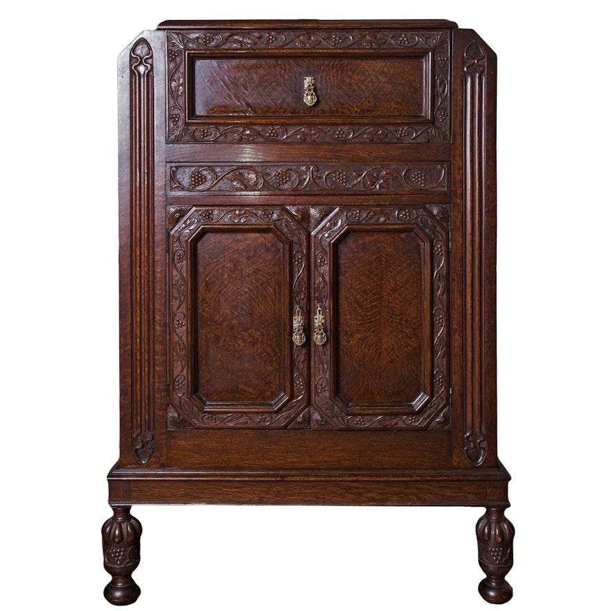 Renaissance Revival Style Oak Bar Cabinet