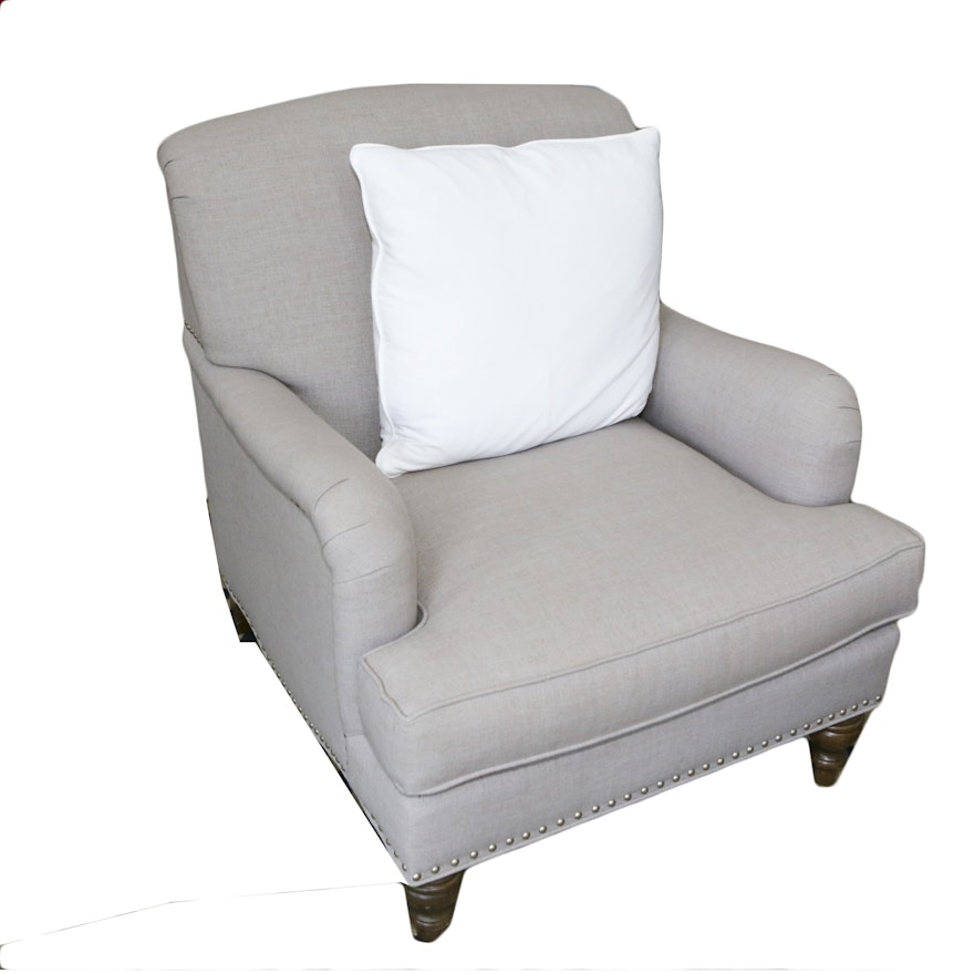 Contemporary Grey Upholstered Armchair