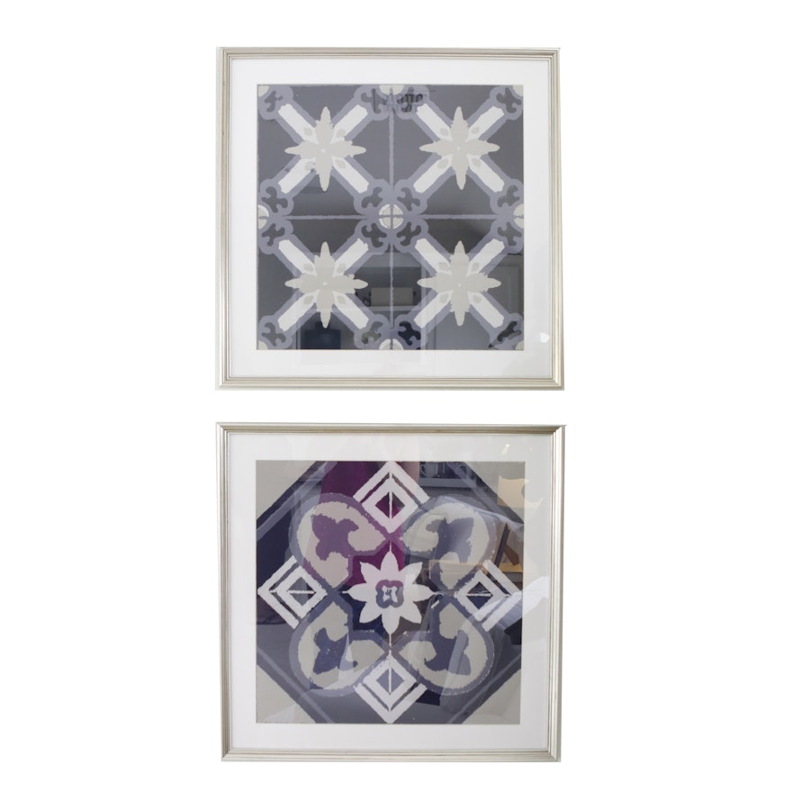 Lithograph Prints of Geometric Motifs