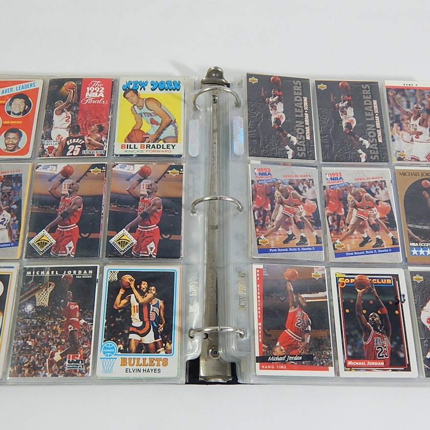 Basketball Cards in Album with Stars, HOF - Jordan, Bryant, Duncan