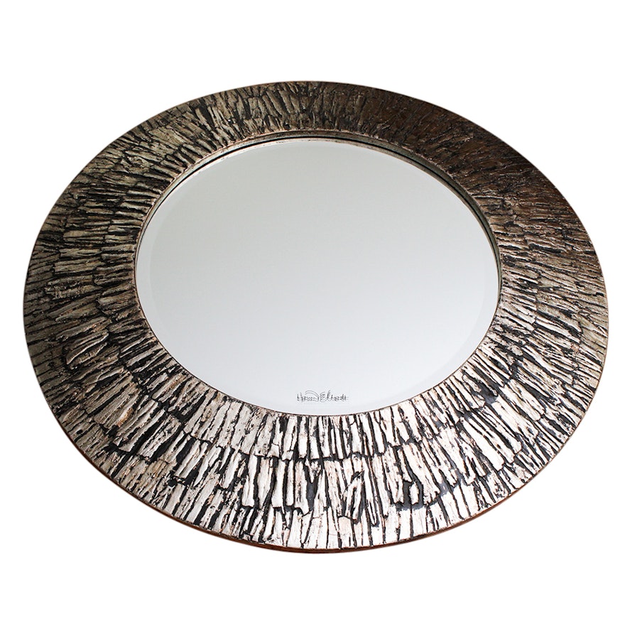 Contemporary Silver Tone Wall Mirror by Howard Elliott Collection