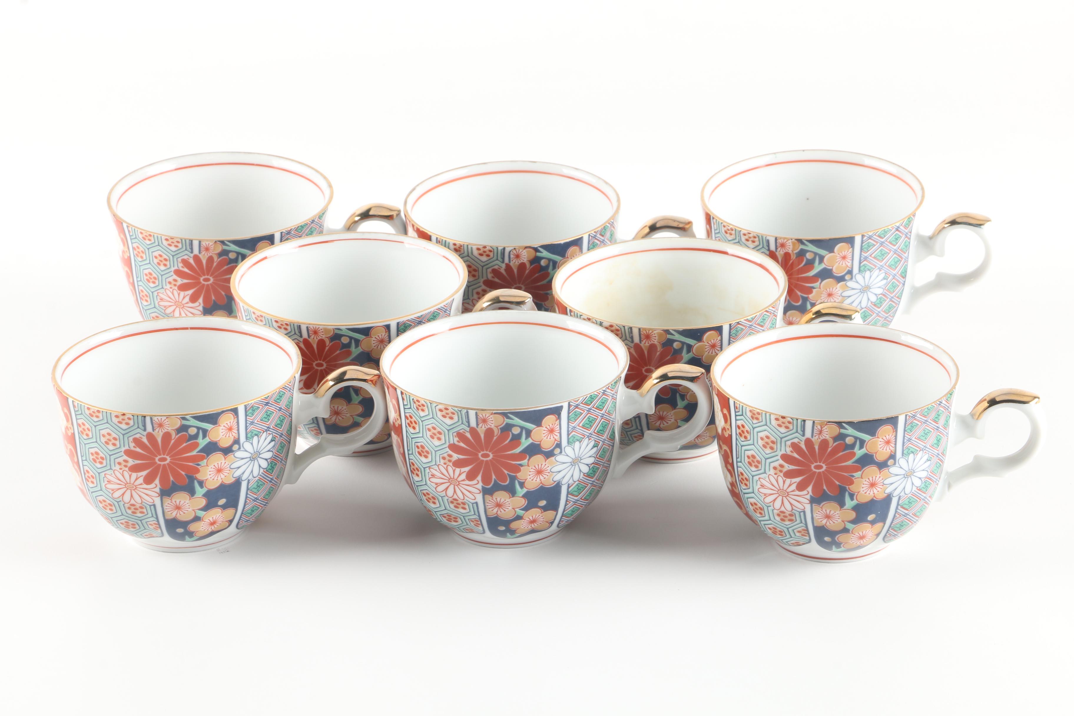 Japanese Arita "Imari Fan" Porcelain Dinnerware, c. 1984-5