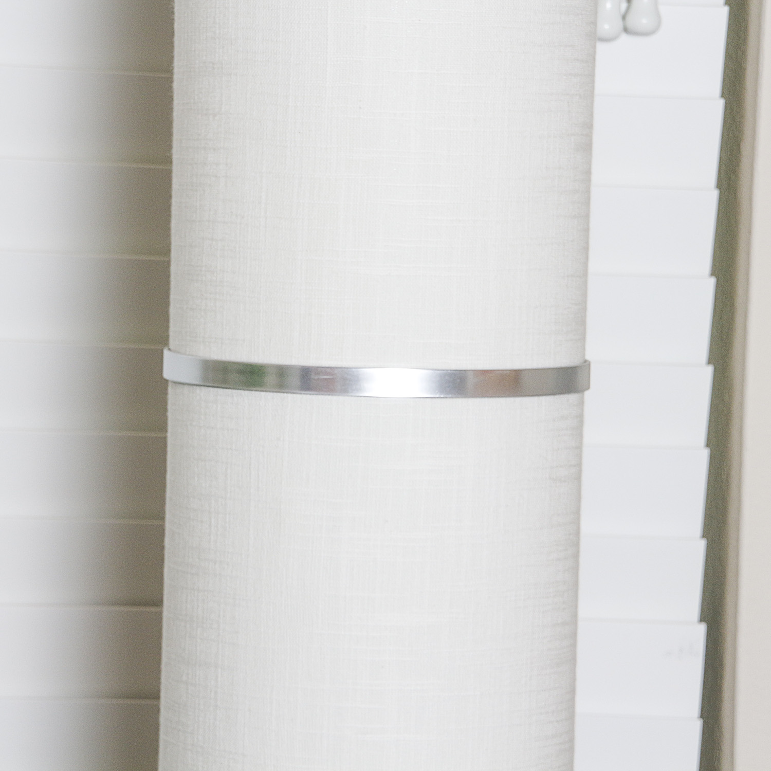 Contemporary Columnar Fabric and Metal Table Lamp