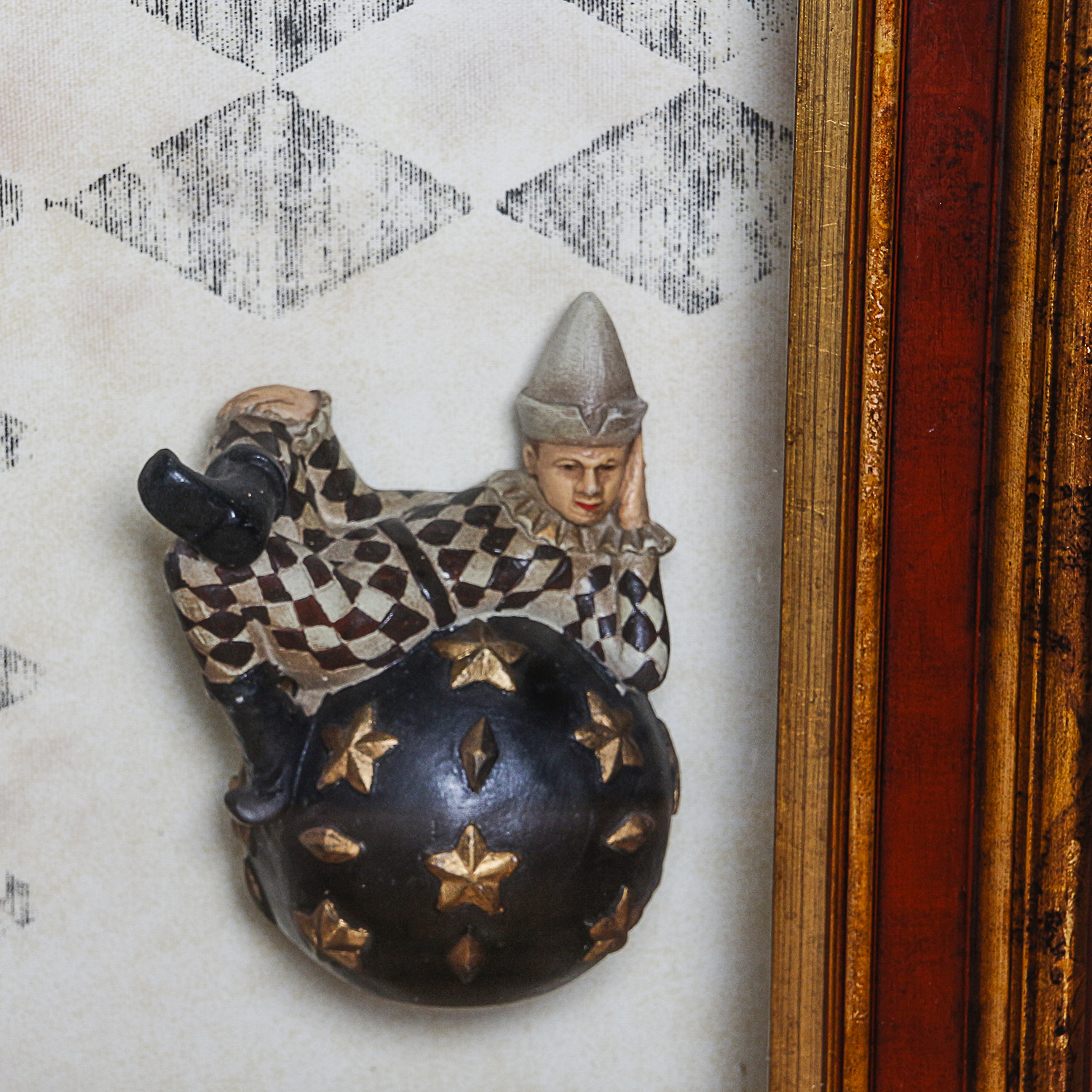 Harlequin Themed Shadowbox Wall Decor