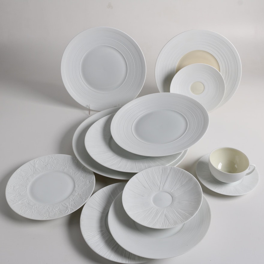 Jean Louis Coquet Porcelain Limoges Tableware Including "Hemisphere"