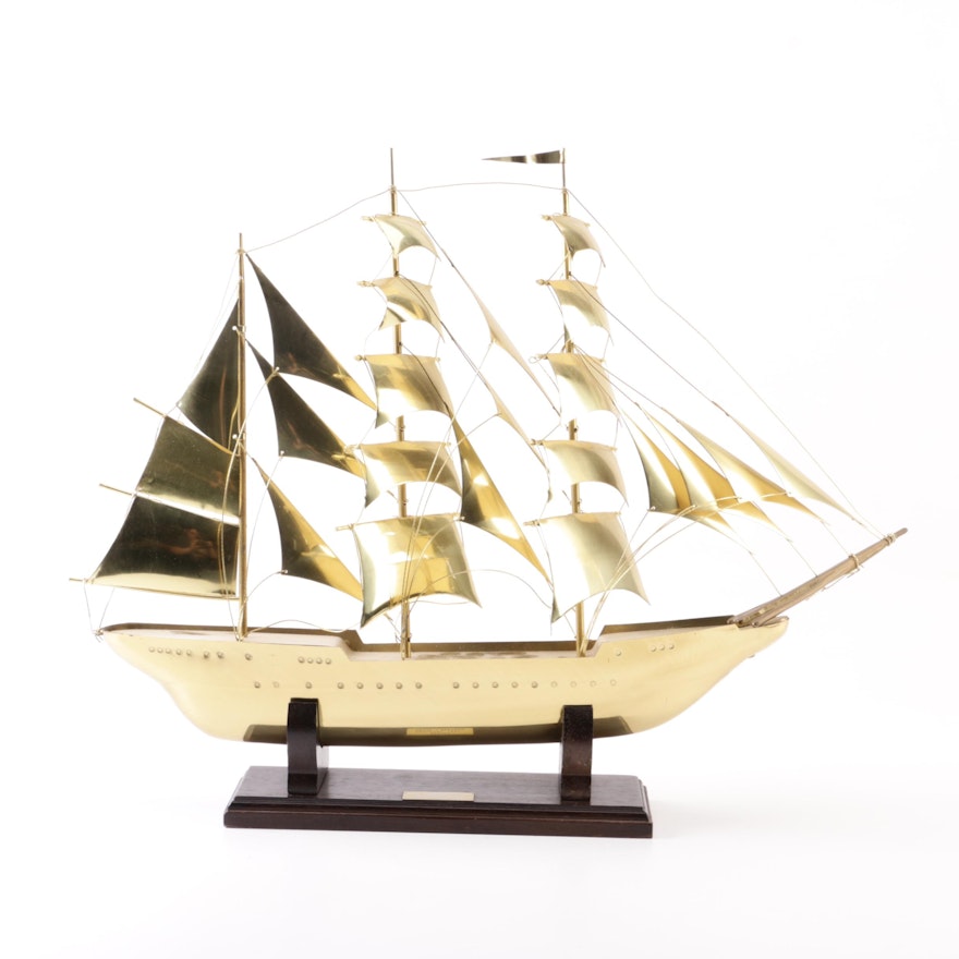 Brass Model of the NPR Sagres Tall Ship of the Portuguese Navy