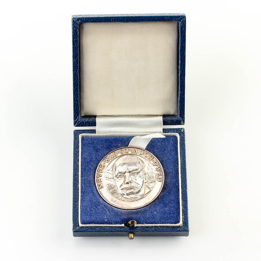 Silver Winston Churchill Medal Commemorating the Battle of Britain
