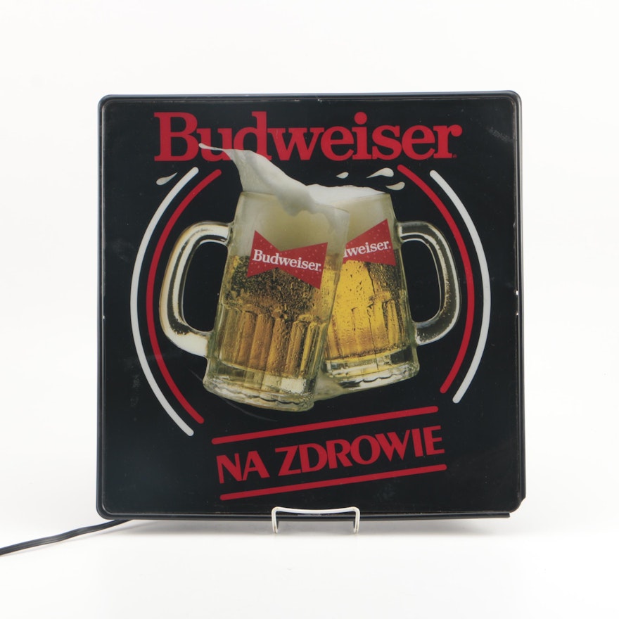 Vintage Lighted Budweiser "Na Zdrowie" Sign