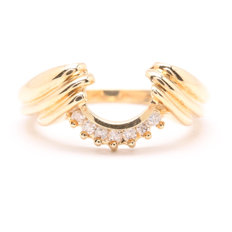 14K Yellow Gold Diamond Nesting Ring