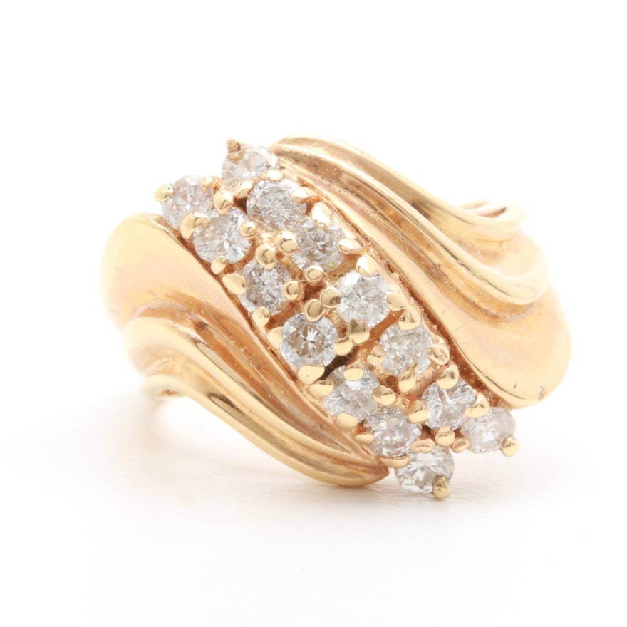 14K Yellow Gold Diamond Ring