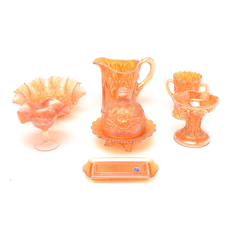 Iridescent Marigold Carnival Glass Collection