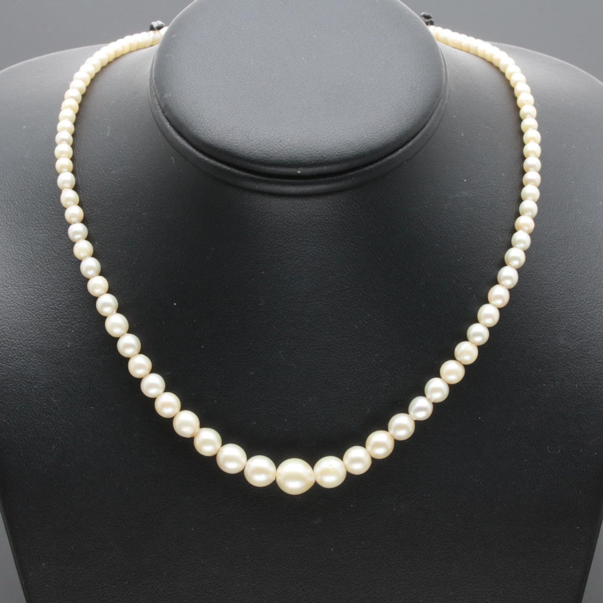 Sterling Silver Cultured Pearl Necklace