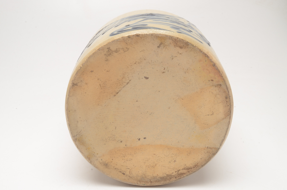 Vintage Two Gallon Utica New York Blue Bird Salt Glazed Stoneware Crock