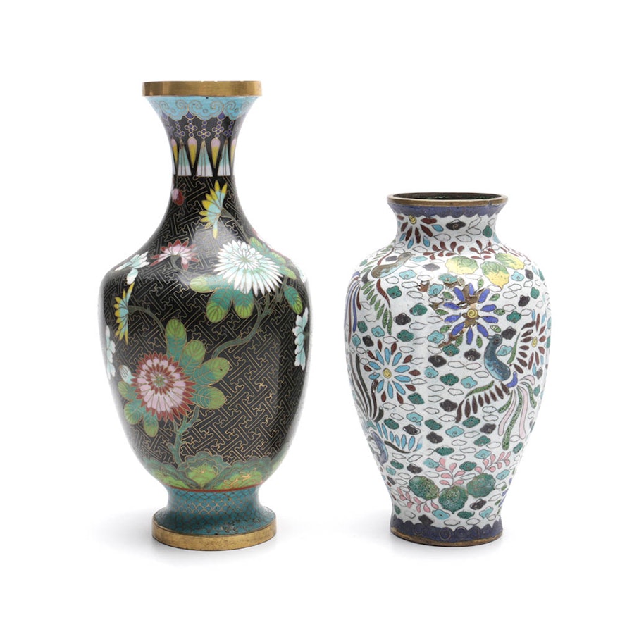 Chinese Brass Cloisonne Vases