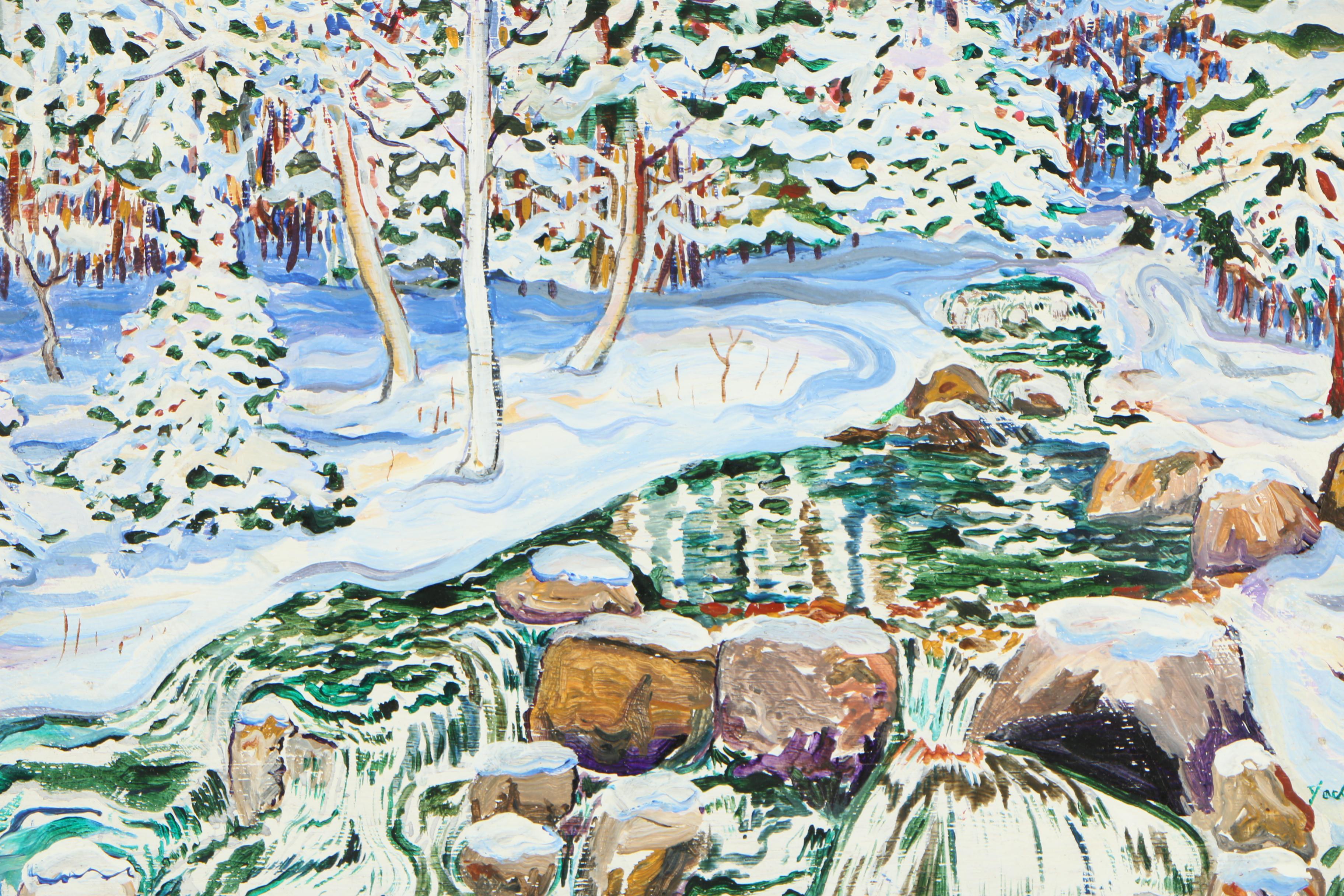 Jack E. Bearden 1987 Oil Painting "First Snow"