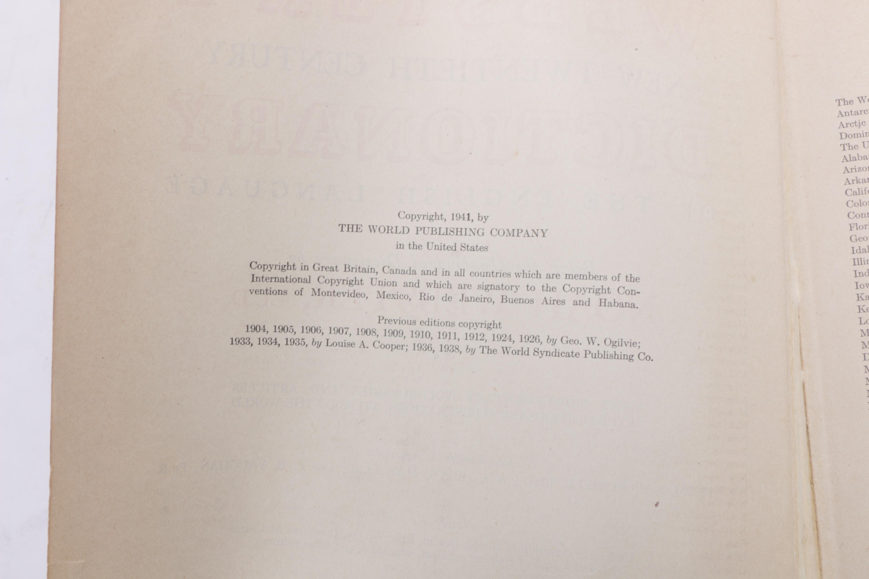 1941 "New Twentieth Century Dictionary Unabridged"