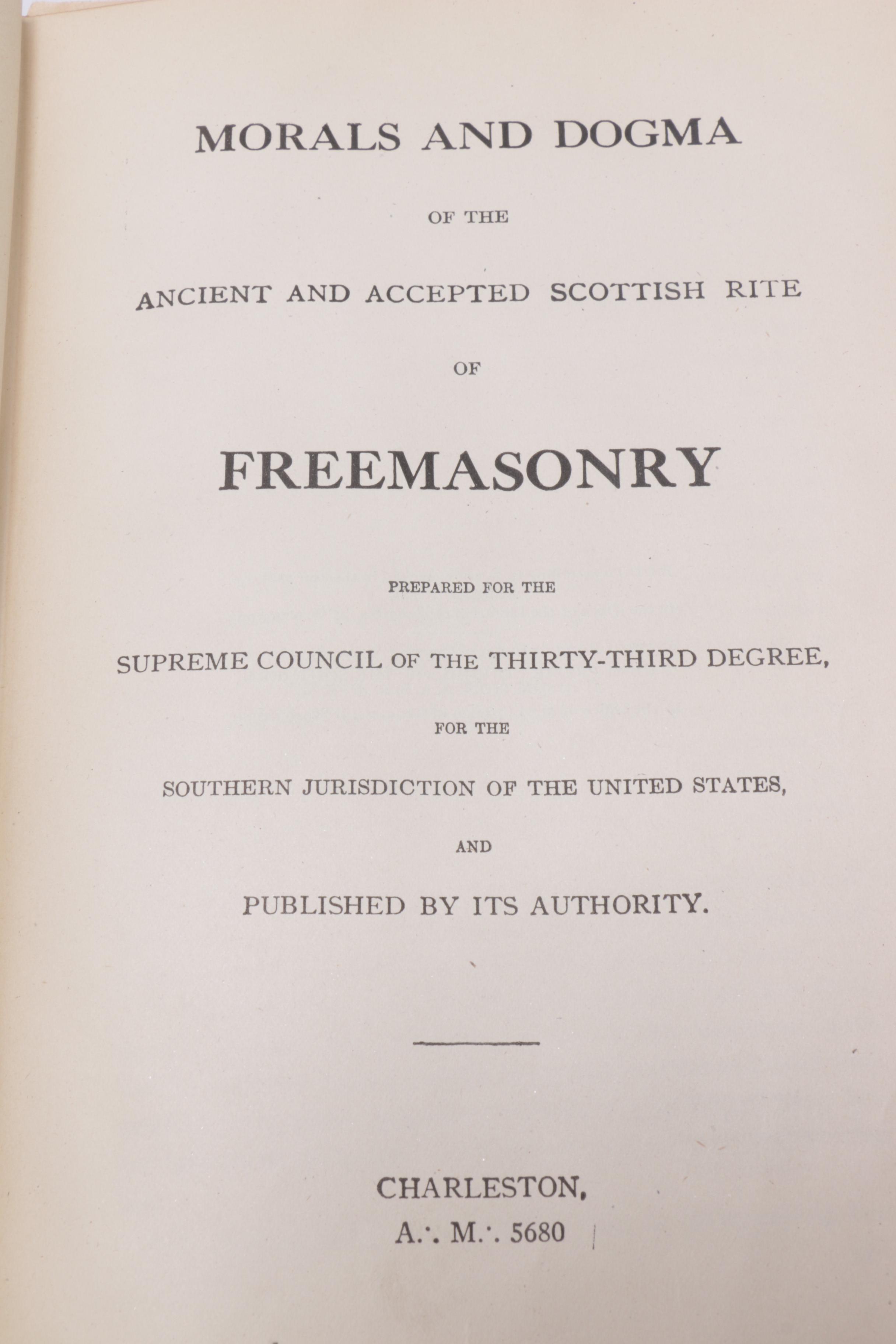 1921 "Morals and Dogmas" and 1940s Holy Bible