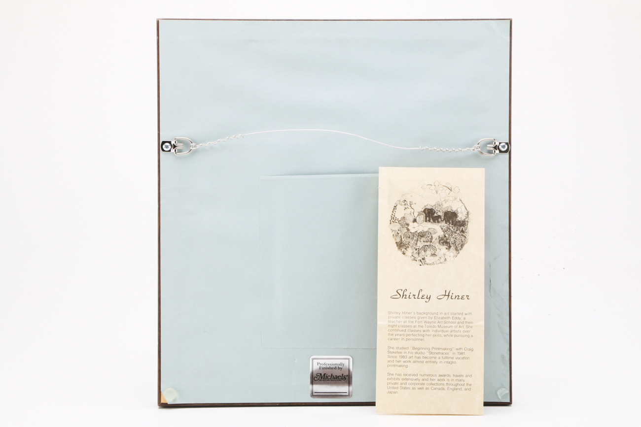 Pair of Signed Hand-Colored Etchings