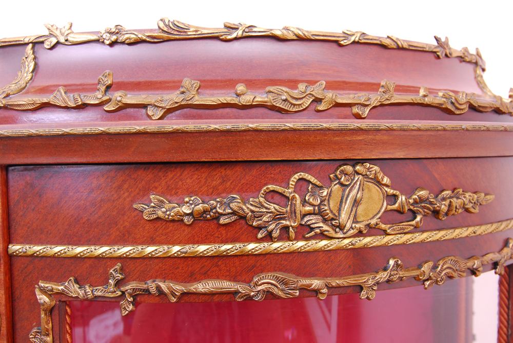 Spanish Louis XV Style Vitrine with Ormolu and Hand-Painted Panels by Soriano