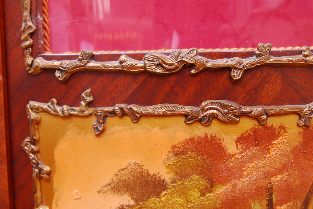 Spanish Louis XV Style Vitrine with Ormolu and Hand-Painted Panels by Soriano