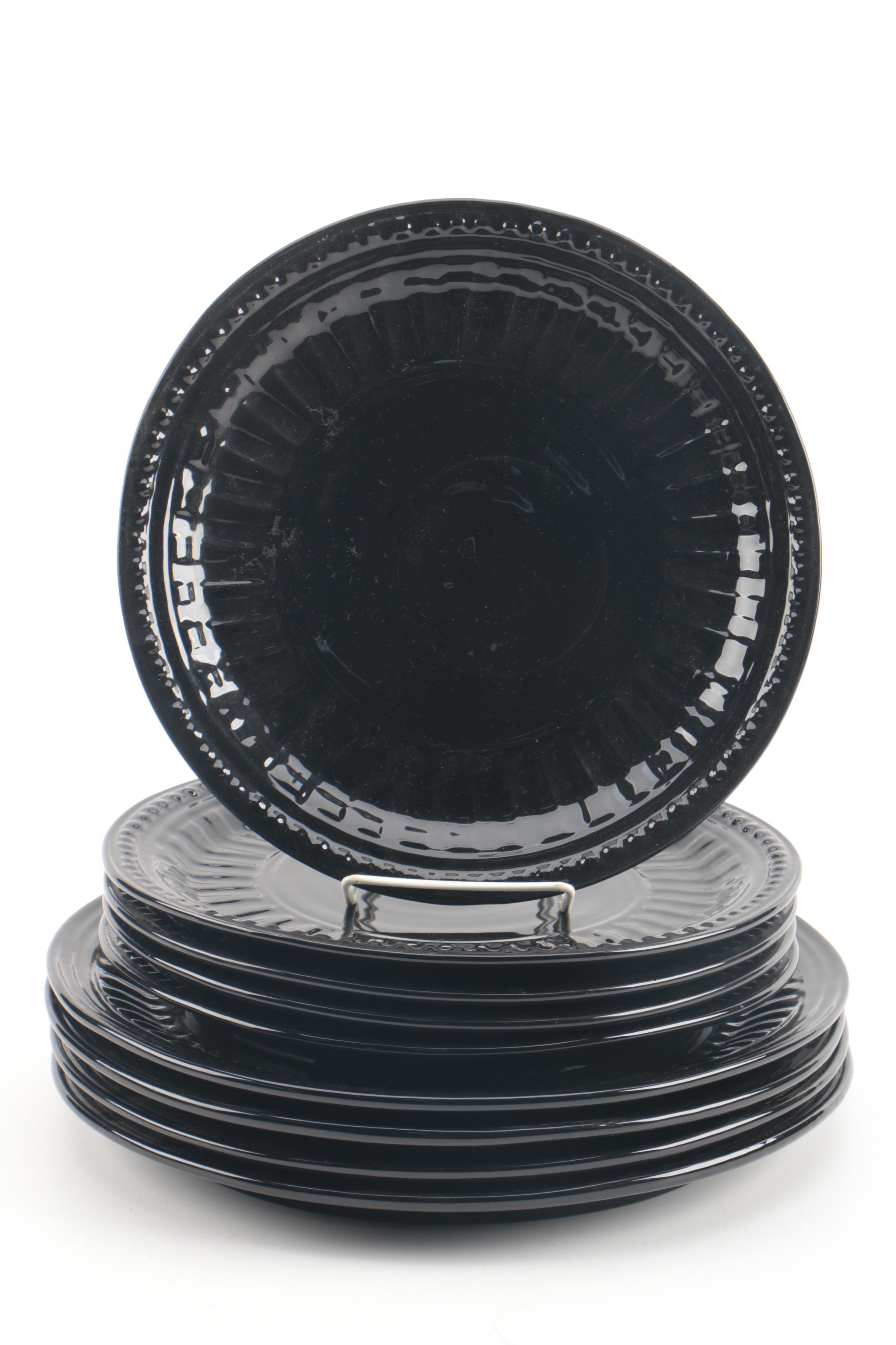 Frances Palmer Buffalo Pottery Glossy Black Ceramic Tableware