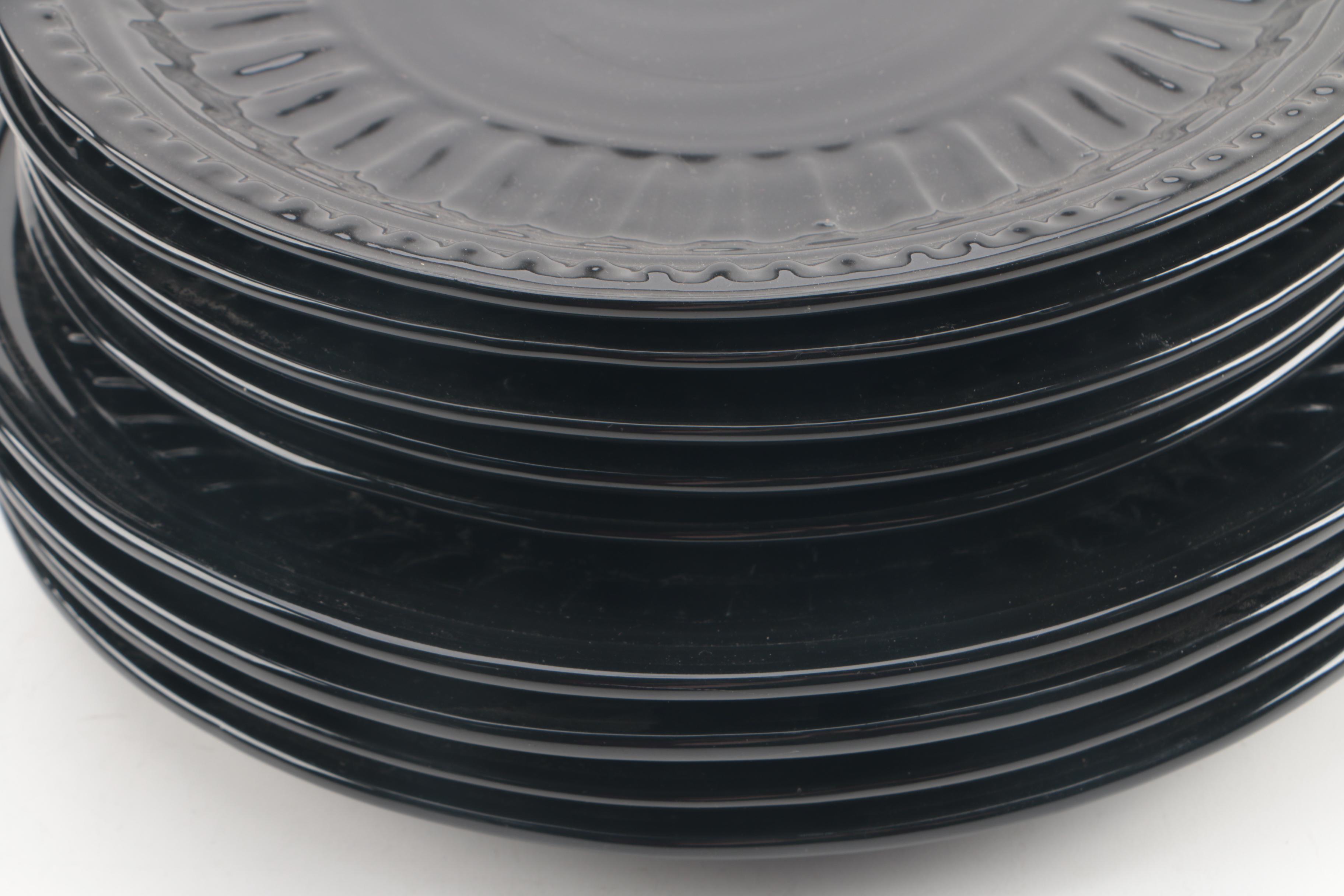 Frances Palmer Buffalo Pottery Glossy Black Ceramic Tableware