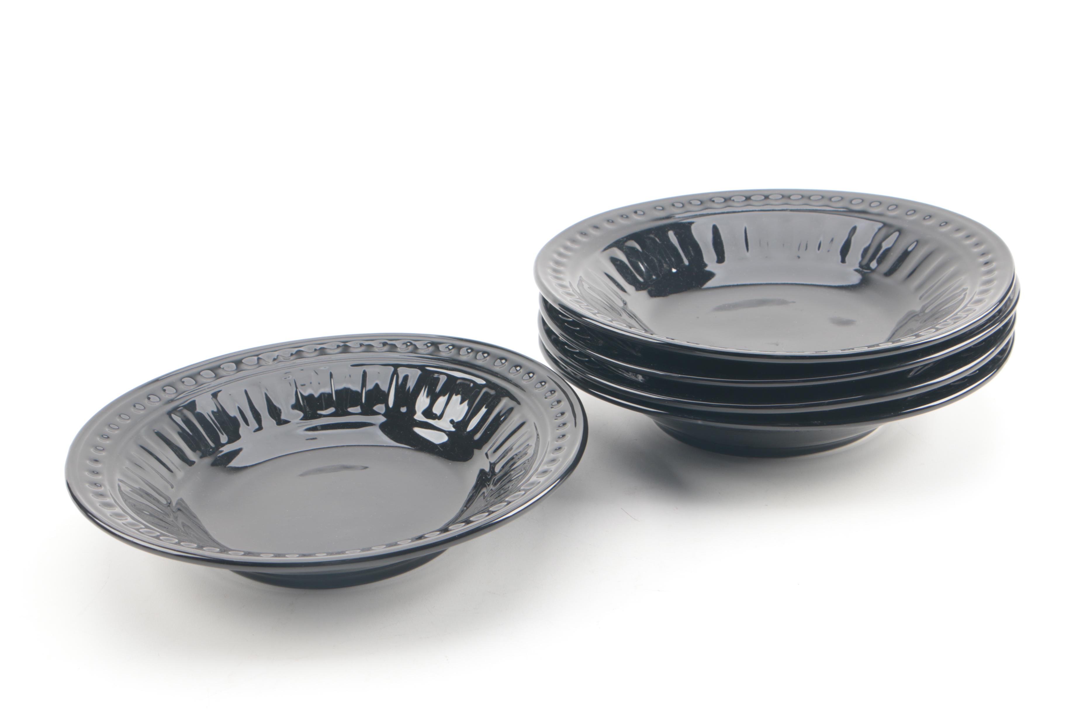 Frances Palmer Buffalo Pottery Glossy Black Ceramic Tableware