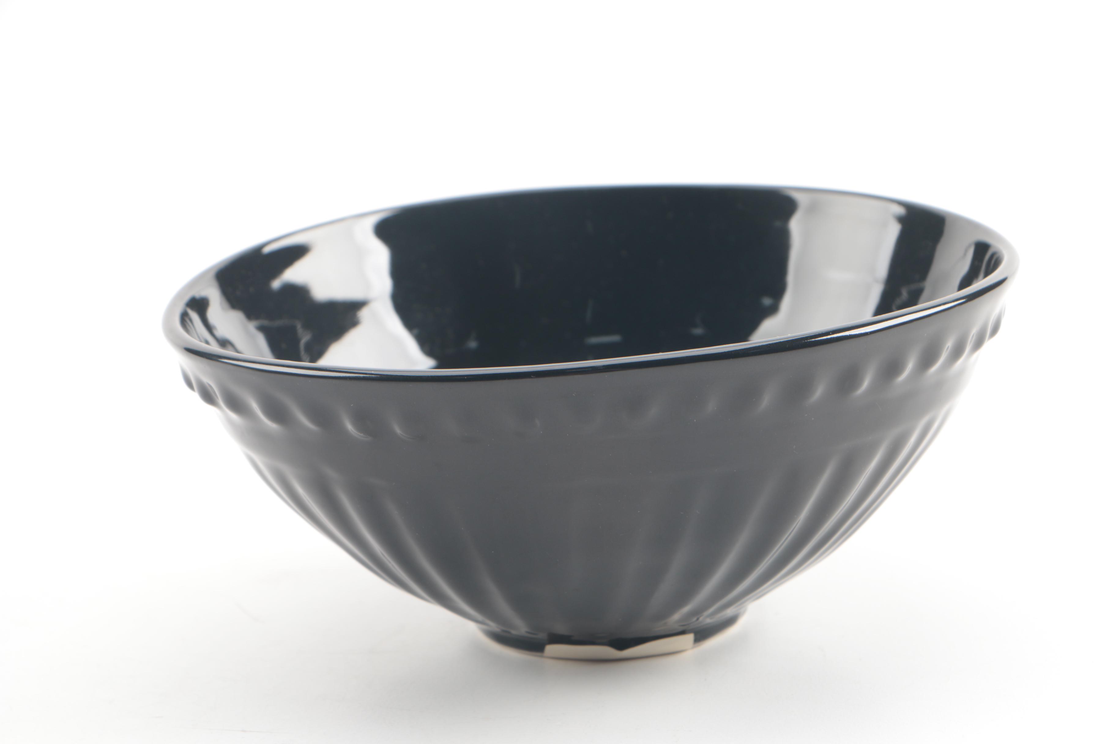 Frances Palmer Buffalo Pottery Glossy Black Ceramic Tableware