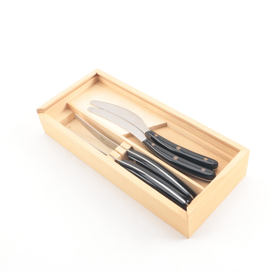 Coltellerie Berti Italian Knives in Box with Lucite Handles