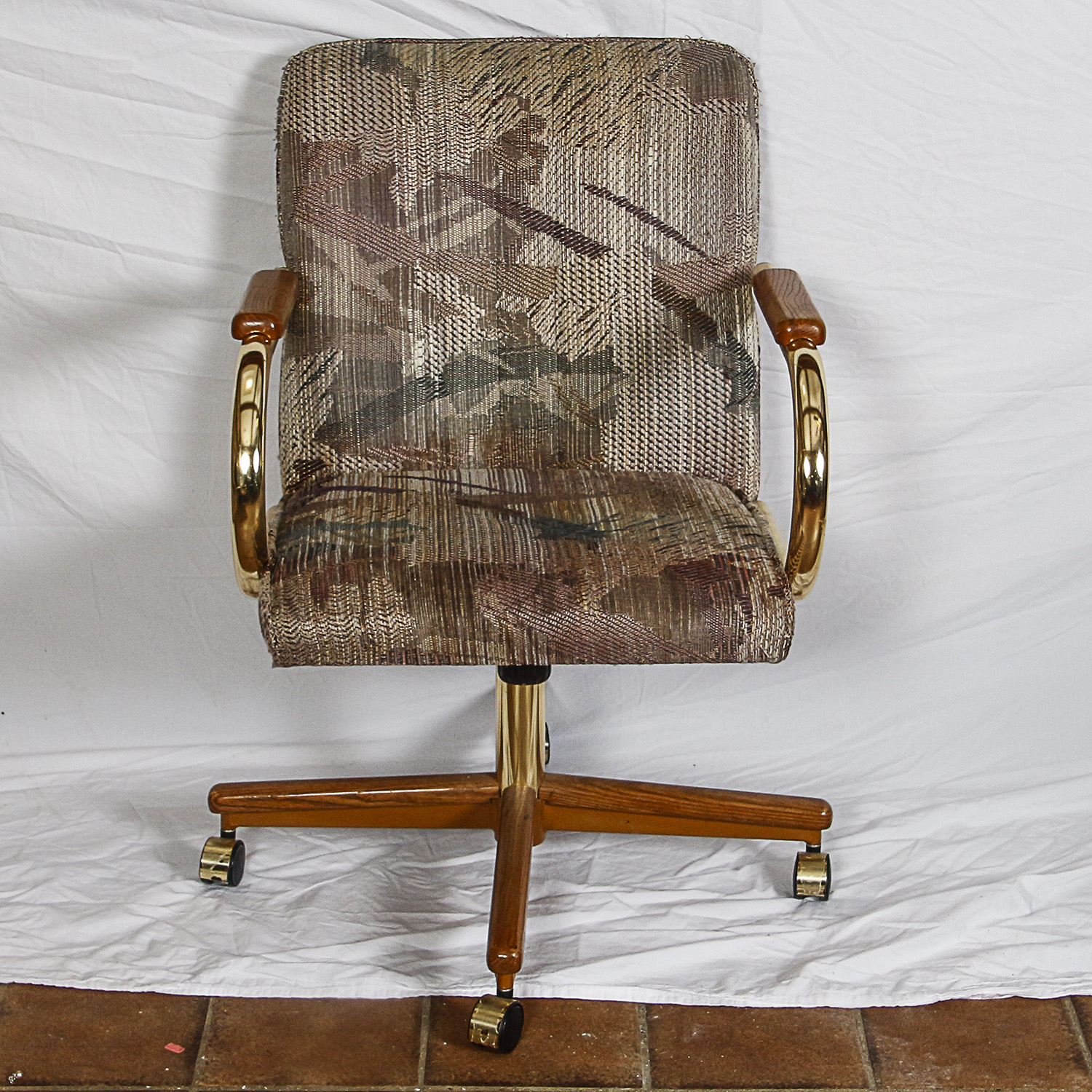 Vintage Glass and Metal Table with Armchairs