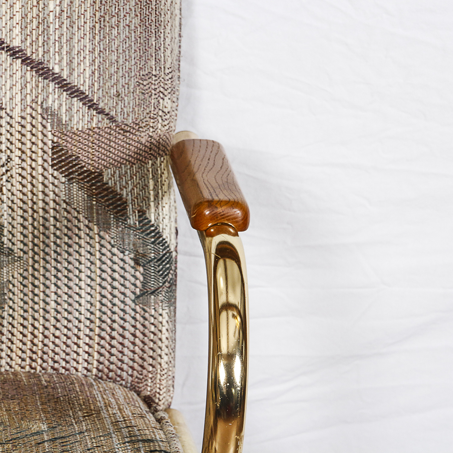 Vintage Glass and Metal Table with Armchairs