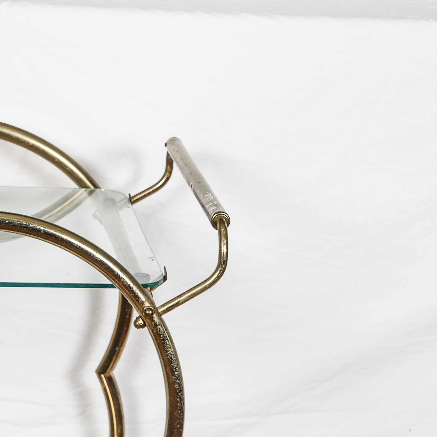 Mid-Century Glass and Metal Bar Cart