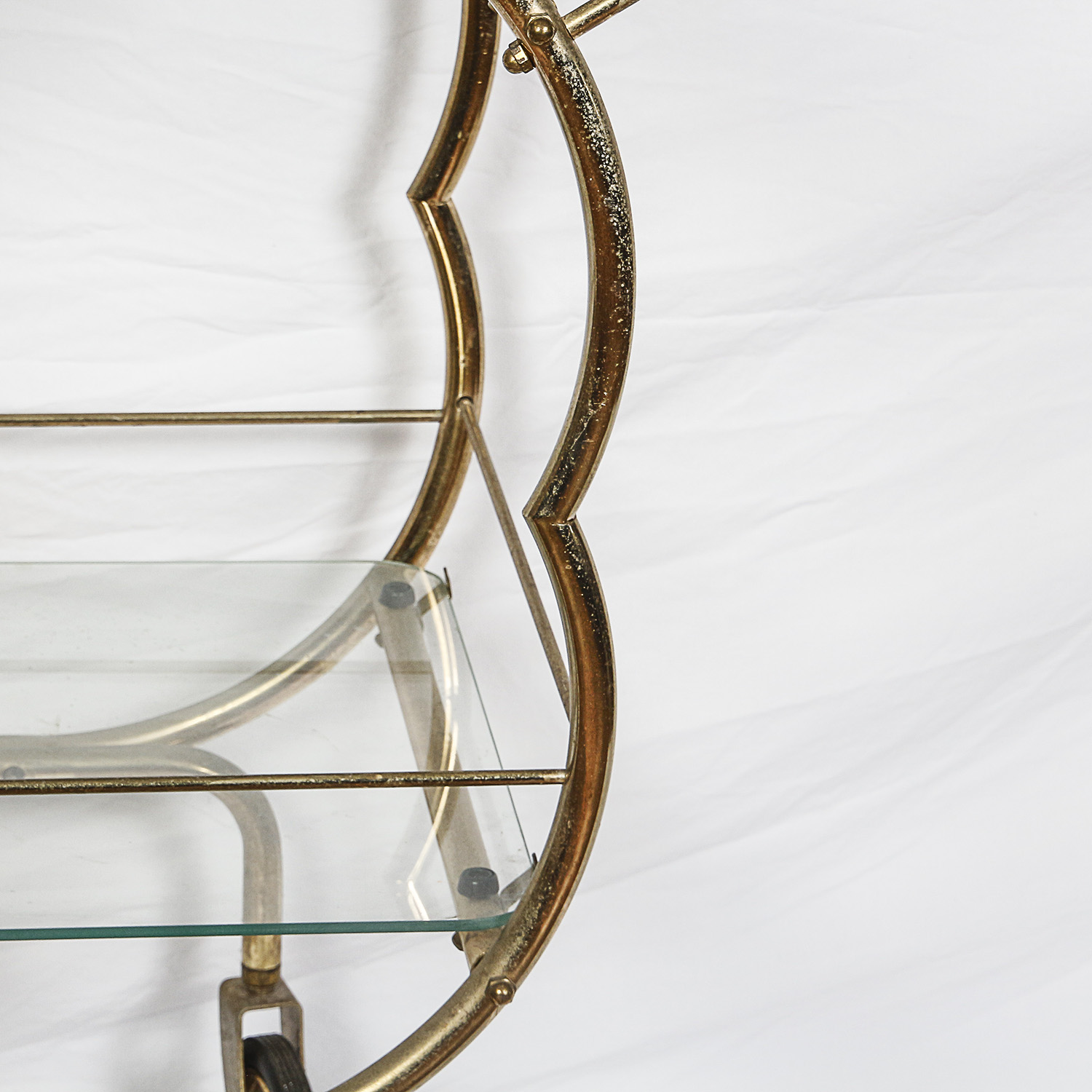 Mid-Century Glass and Metal Bar Cart