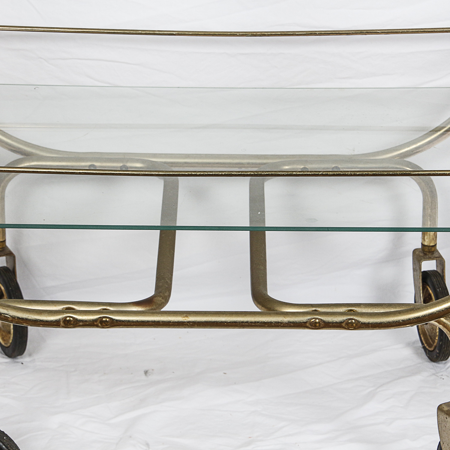 Mid-Century Glass and Metal Bar Cart