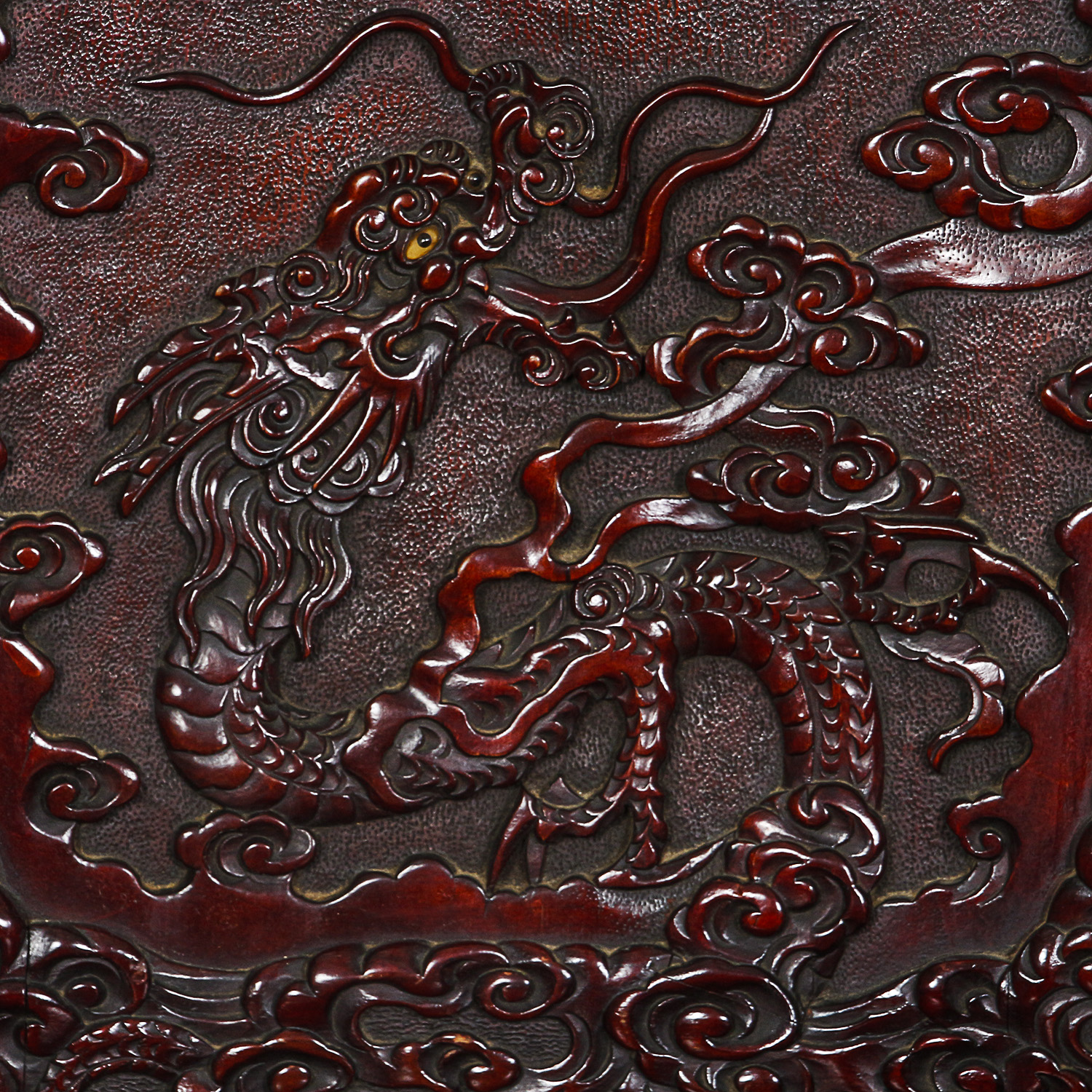 Vintage Chinese Carved Wood Armchair with Dragon Motif