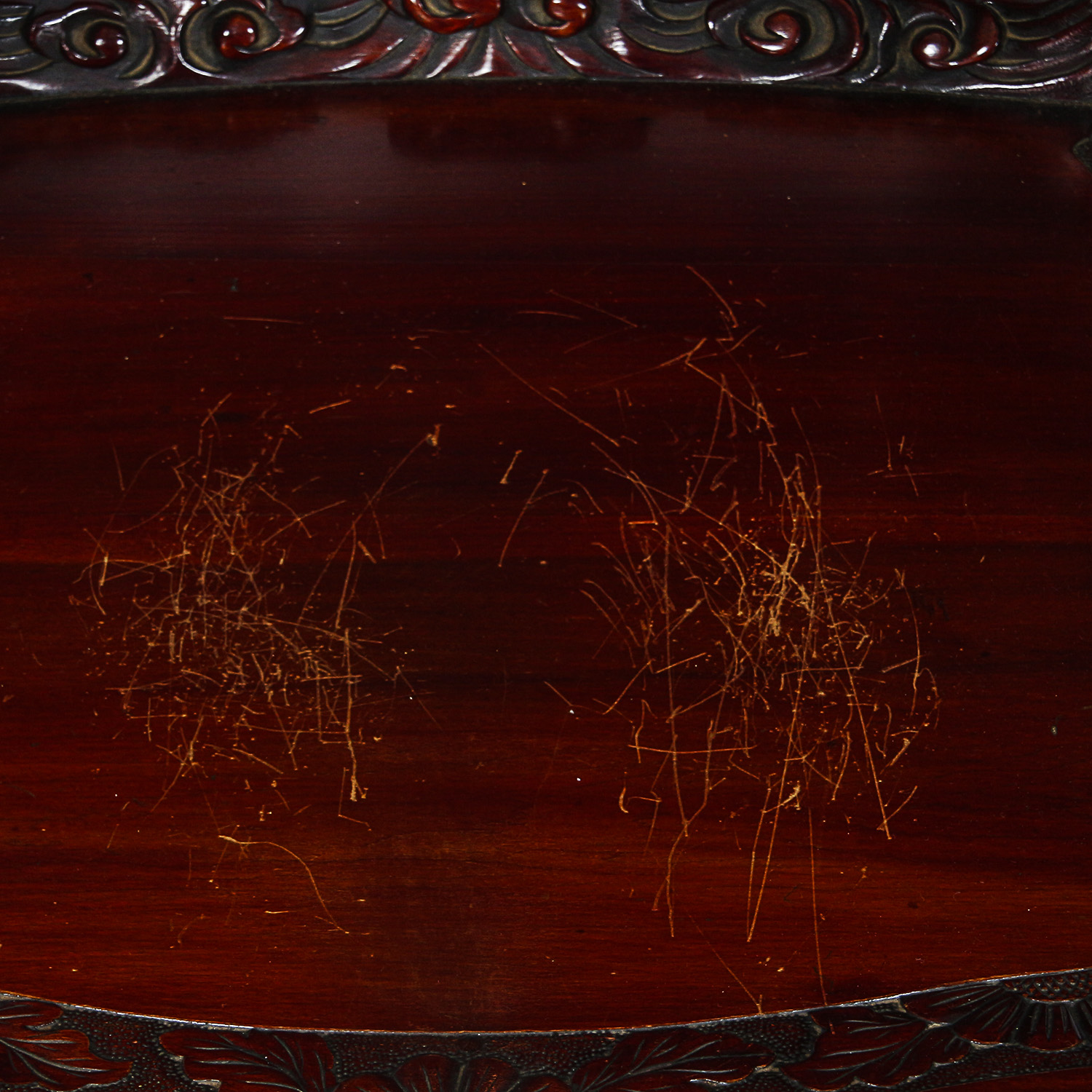 Vintage Chinese Carved Wood Armchair with Dragon Motif