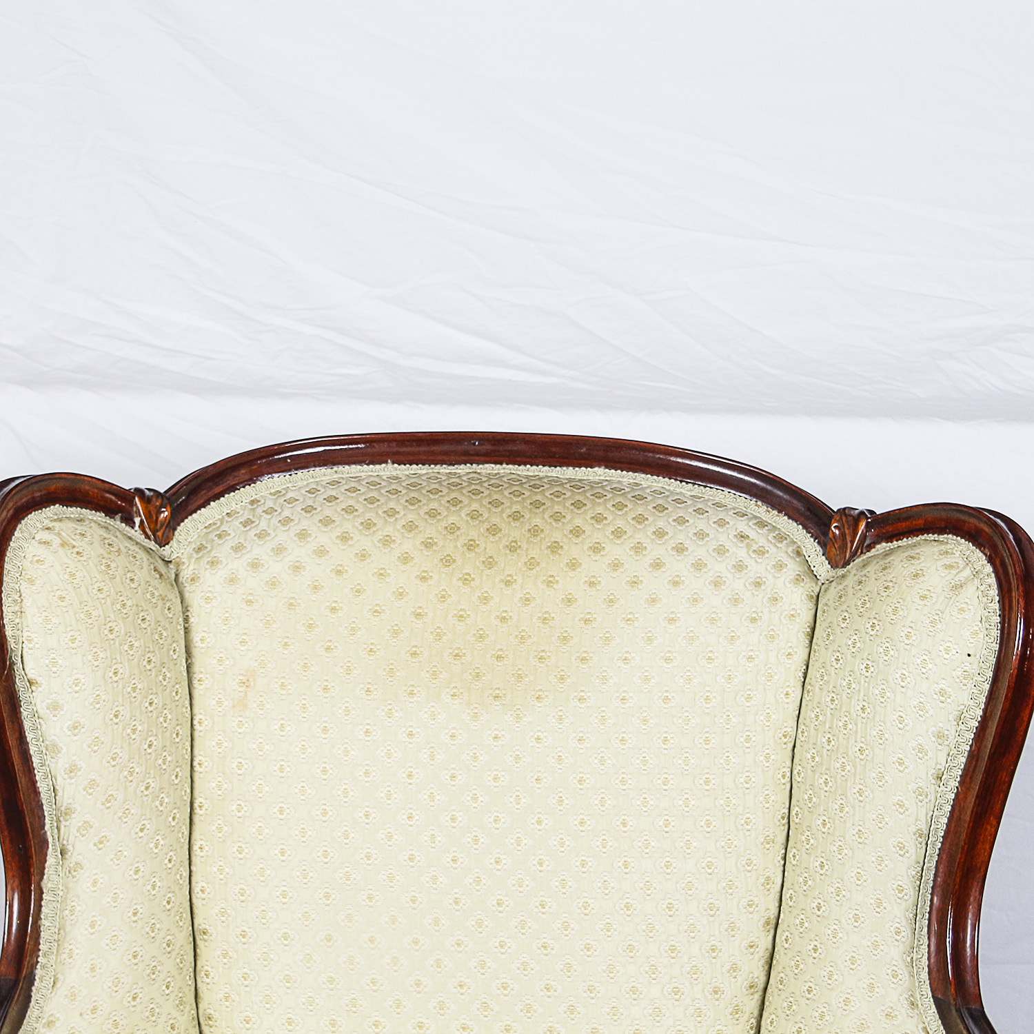 Vintage French Provincial Style Upholstered Wingback Chair