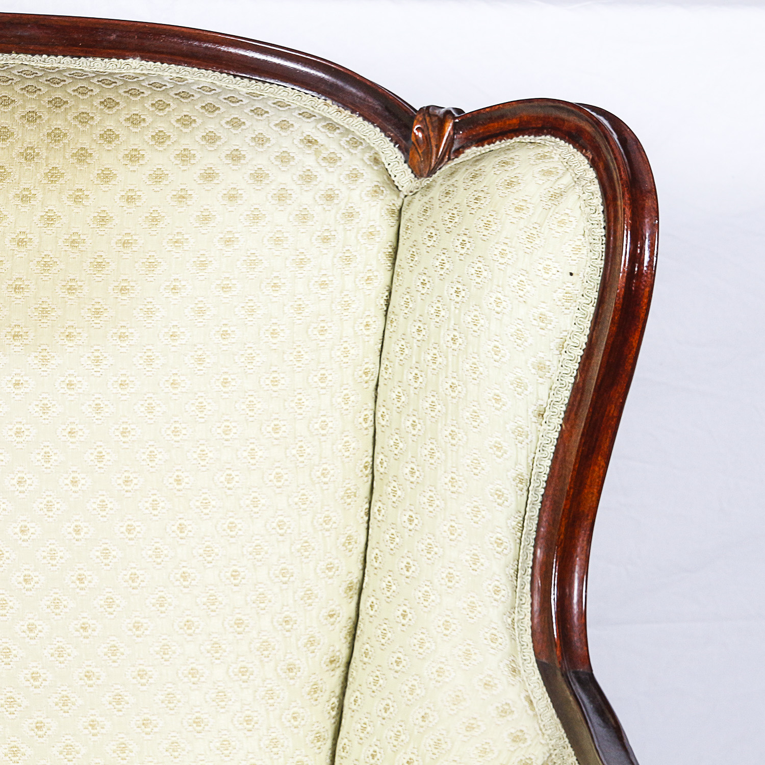 Vintage French Provincial Style Upholstered Wingback Chair