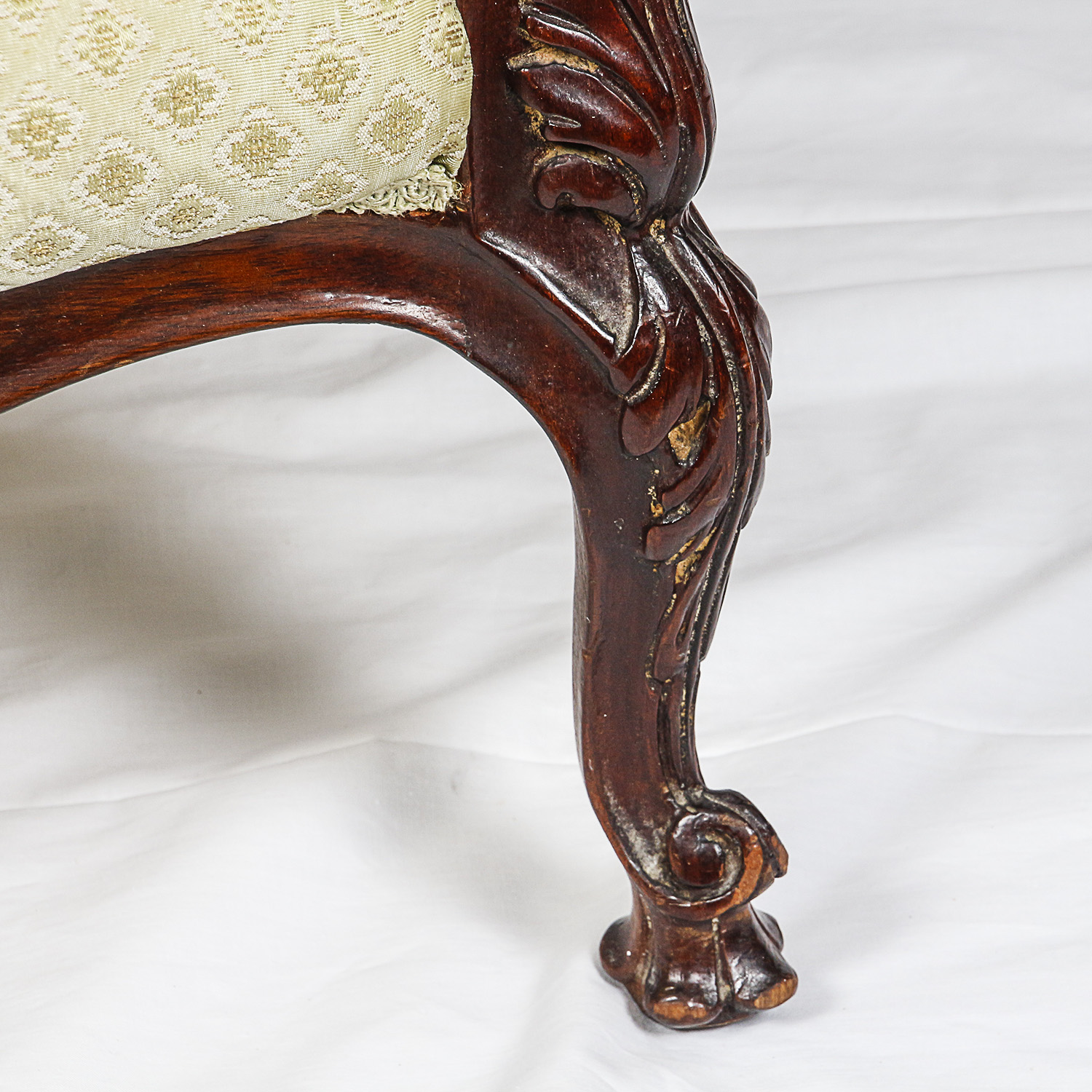 Vintage French Provincial Style Upholstered Wingback Chair