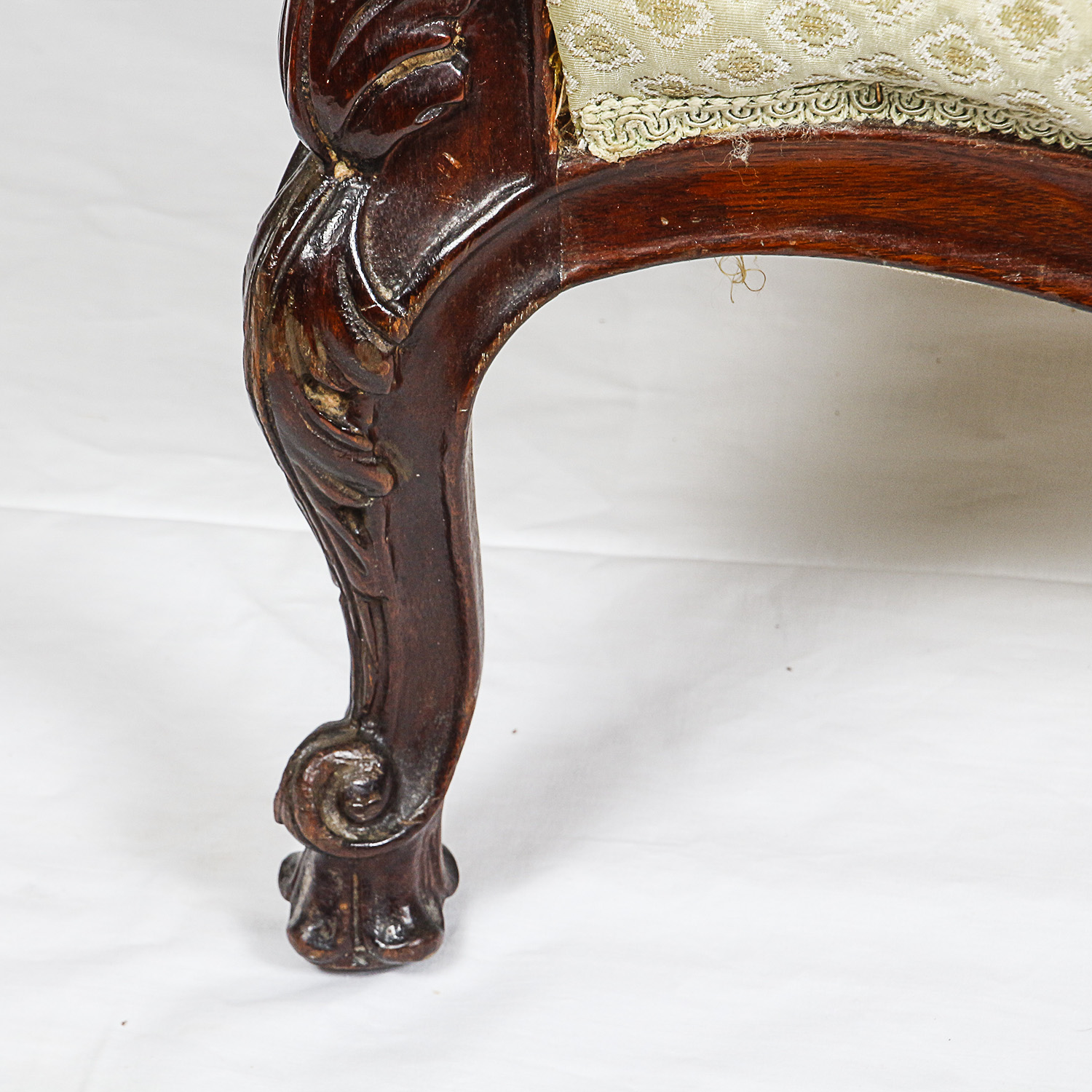 Vintage French Provincial Style Upholstered Wingback Chair