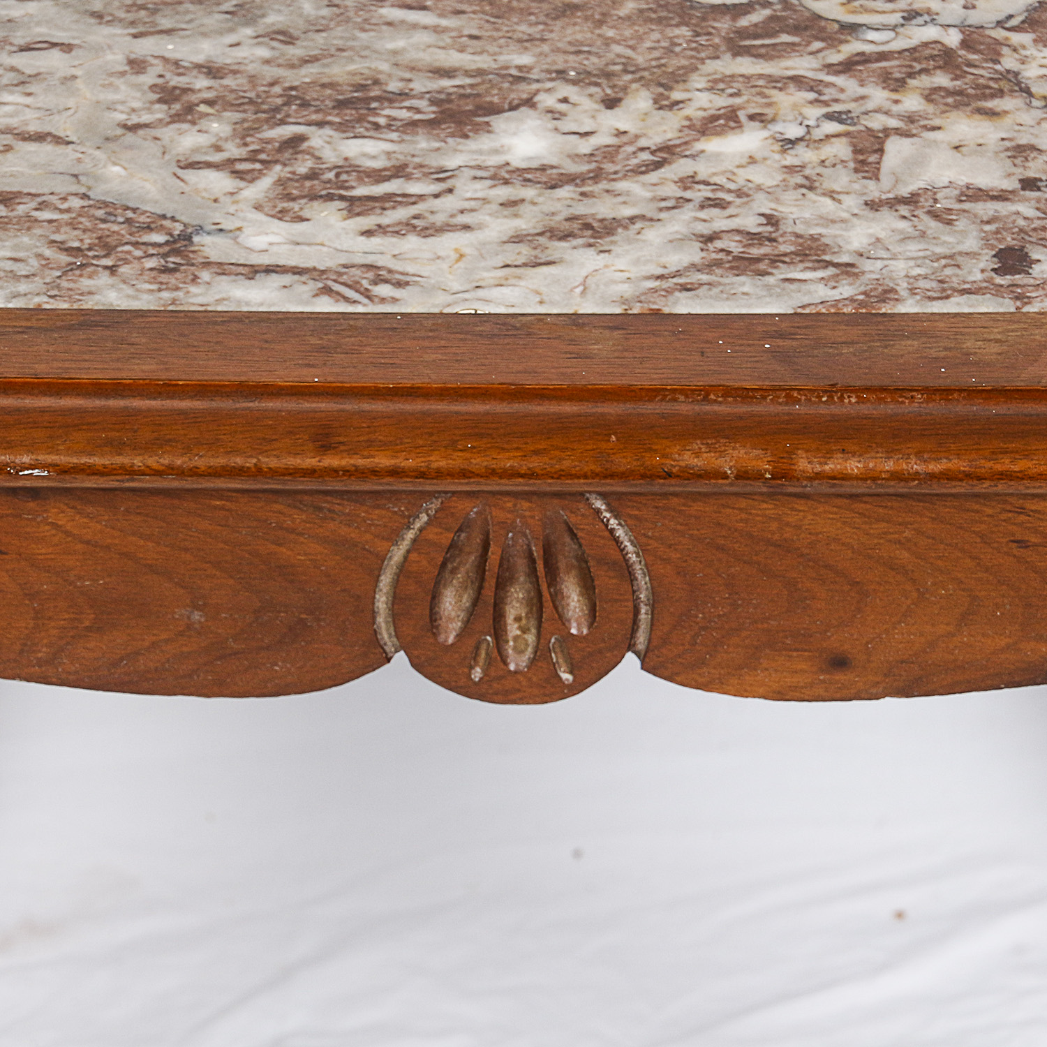 Stone Top Wooden Side Table